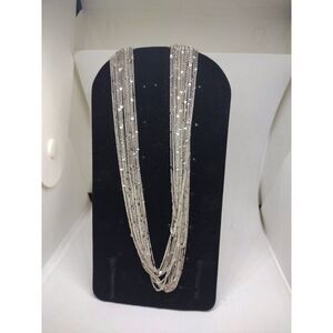 Vintage Multi-Strand Silver Tone Necklace